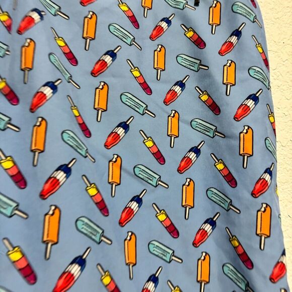 Caribbean Mens Swim Trunk Short Popsicle Blue Large Drawstring Waist Stretch - Picture 6 of 8